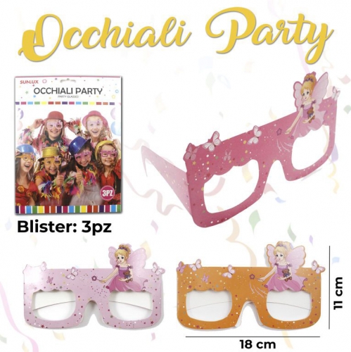 OCCHIALI PARTY COLORI ASS. 3PC 18*11CM #1