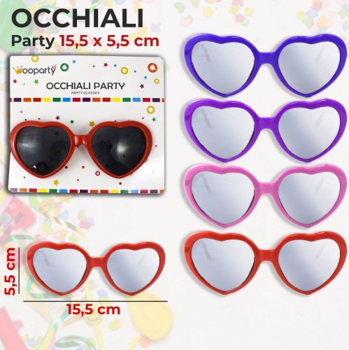 OCCHIALI PARTY CUORE COL.ASS. 15..5*5.5CM