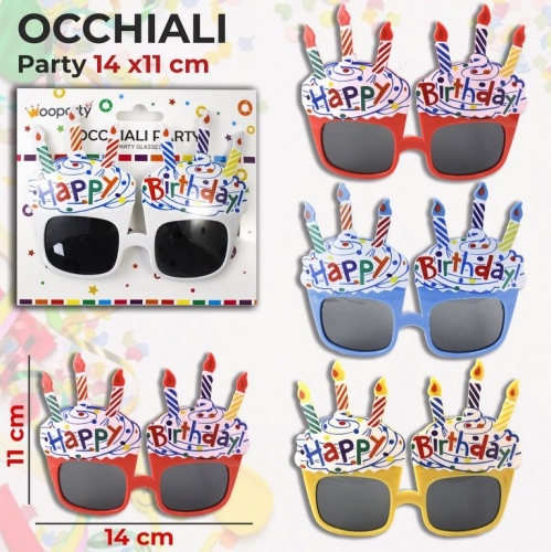 OCCHIALI PARTY HAPPY B.COL.ASS. 14*11CM