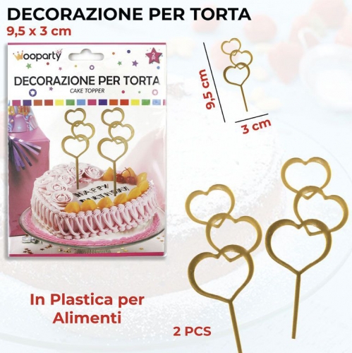 DEC.PER TORTA CUORI 3*9.5CM