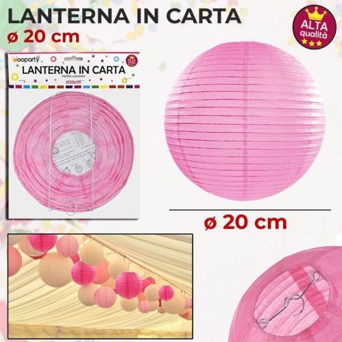 LANTERNA IN CARTA 20CM VARI COLORI