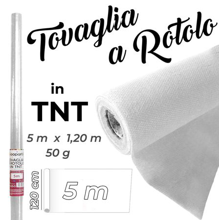 TOVAGLIA ROTOLO IN TNT 5*1.20MT 50G VARI COLORI