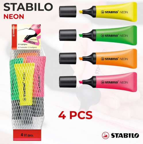 STABILO NEON AST DA 4 PCS