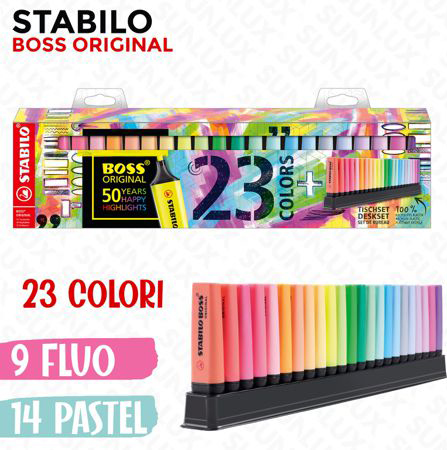 STABILO BOSS DESKSET 23COL. FLUO-PASTEL