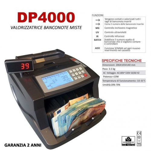 VALORIZZATRICE BANCONOTE MISTE DP4000