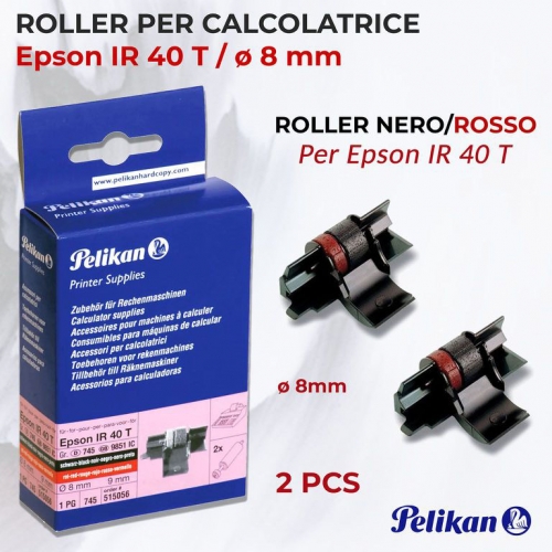 ROLLER CALCOLATRICE IR40T NERO ROSSO 2PCS