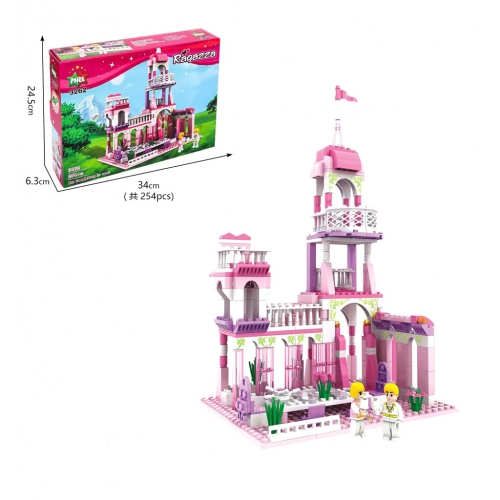 BLOCCHI DI PUZZLE PICCOLE PARTICELLE 254 PEZZI CASTELLO PRINCIPESSA