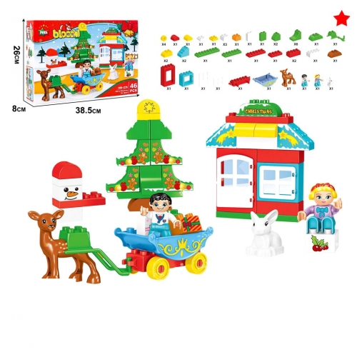 PUZZLE BUILDING BLOCKS 46 PEZZI PER NATALE