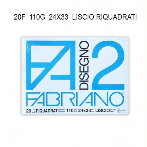FABRIANO F2 24*33 LISCIO RIQUADRATO