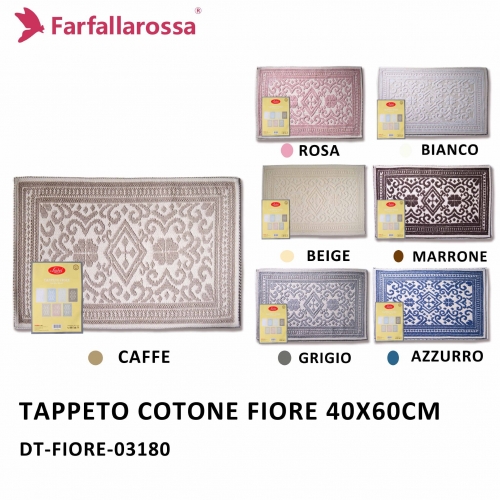 TAPPETO COTONE FIORE 40X60CM VARI COLORI