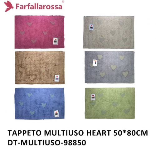 TAPPETO MULTIUSO HEART 50X80CM VARI COLORI