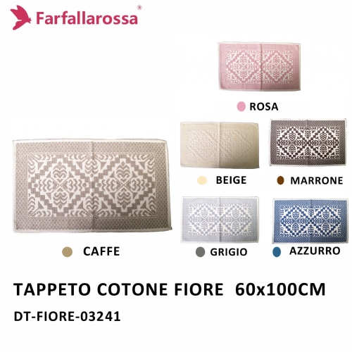 TAPPETO COTONE FIORE 60X1OOCM VARI COLORI