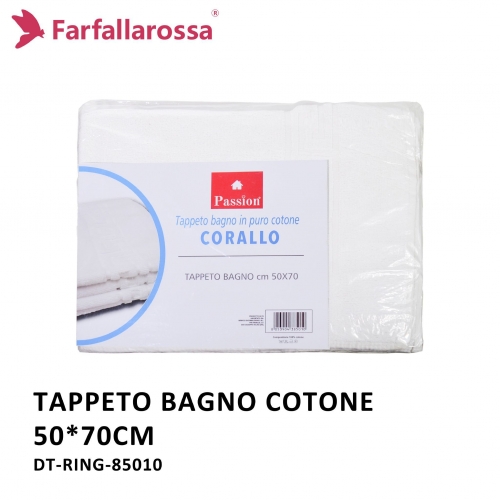 TAPPETO BAGNO IN COTONE RING 50X70CM BIANCO