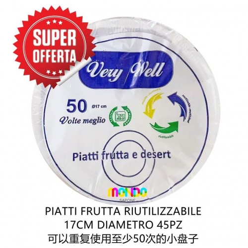 VERY PIATTI FRUTTA RIUTIL 45PZ BIANCO