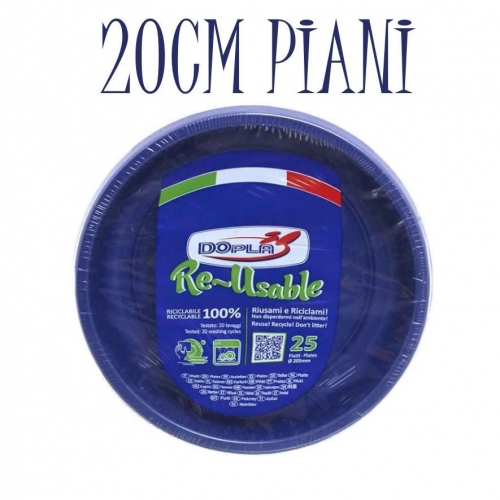 DOPLA PIATTI PIANI RIUTIL 25PZ BLU