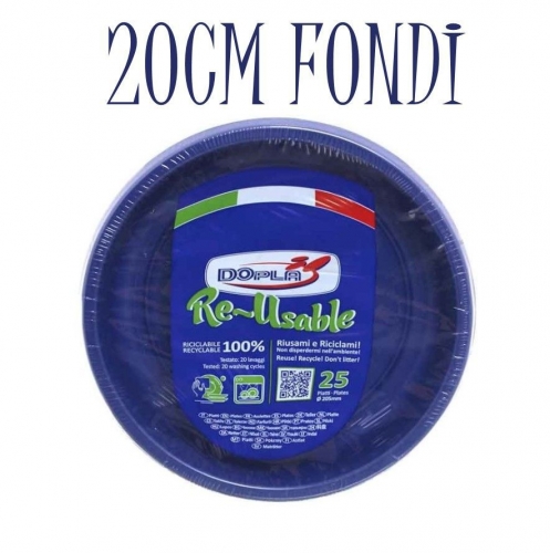 DOPLA PIATTI FONDI RIUTIL 25PZ BLU