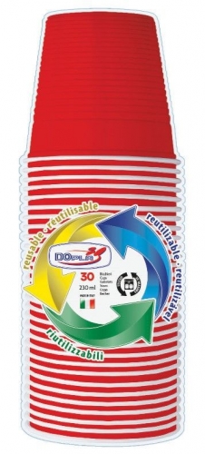 DOPLA BICCHIERI RIUTIL 230CC 30PZ ROSSO