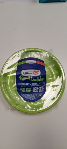 DOPLA PIATTI FONDI RIUTIL 25PZ VERDE ACIDO