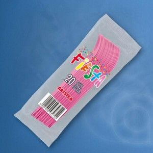 ARISTEA CUCCHIAI PLASTICA 20PZ ROSA