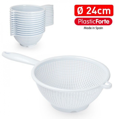 SCOLAPASTA CON MANICO 24CM BIANCO