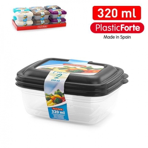 SET 2 CONTENITORI PER FRIGO QUADRATI 320ML GAMMA