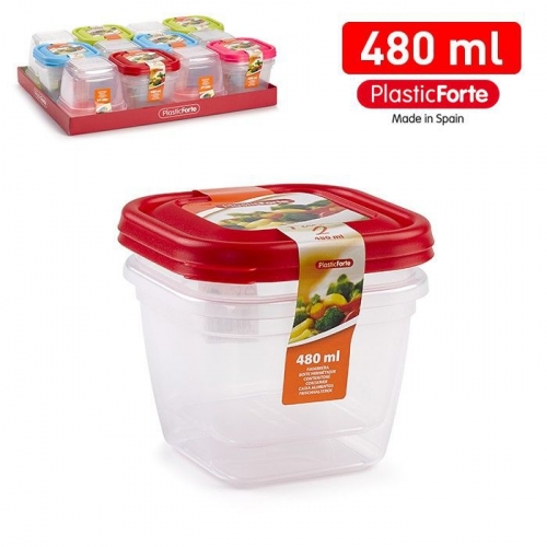 SET 2 CONTENITORI PER FRIGO QUADRATI 480ML