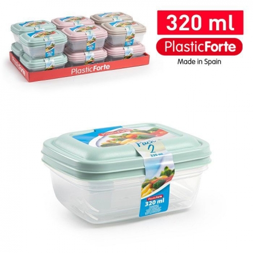 SET 3 CONTENITORI PER FRIGO QUADRATI 320ML SURT VRM