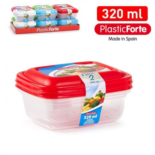 SET 2 CONTENITORI PER FRIGO QUADRATI 320ML