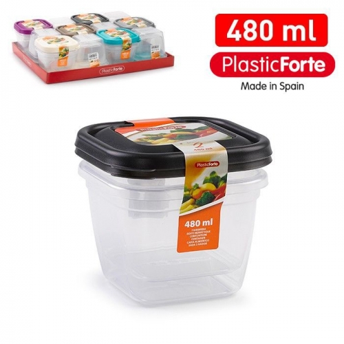 SET 2 CONTENITORI PER FRIGO QUADRATI 480ML GAMMA