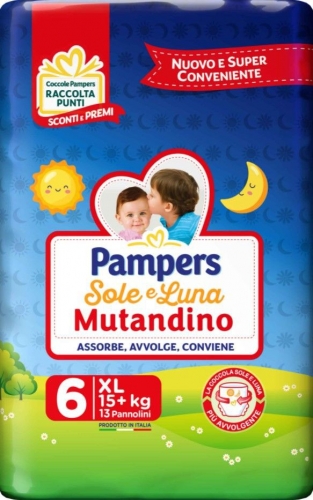 PAMPERS SOLE LUNA MUTANDINO 6 XL 13PZ