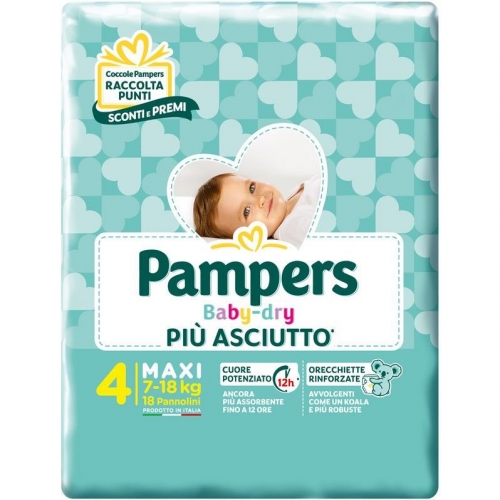 PAMPERS BABY DRY 4 7-18KG 19PZ