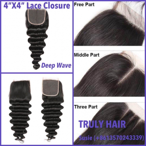 50% off 4X4 lace closure deep wave