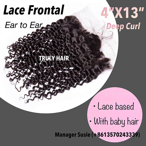 4x13 Natural color frontal deep curl