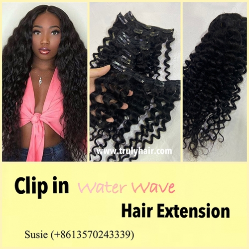 clip in hair extension water wave