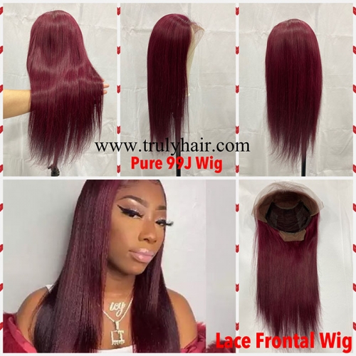 High quality 4X13 lace frontal wig color 99J lace wig