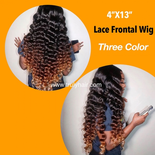 4X13 lace frontal wig three colors