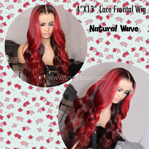 4X13 lace frontal wig natural wave customized wig
