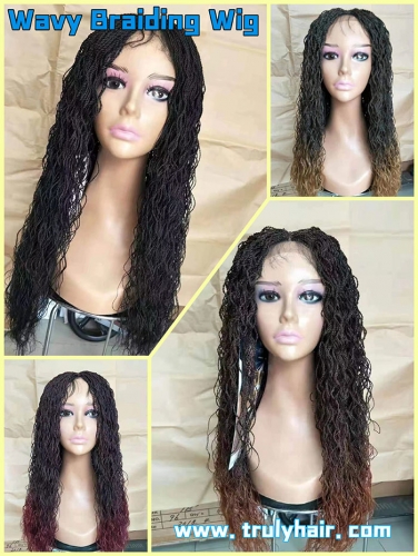 Wavy braiding wig synthetic hair wig