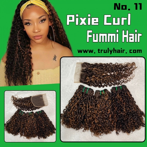 Free closure! pixie curl Fummi hair