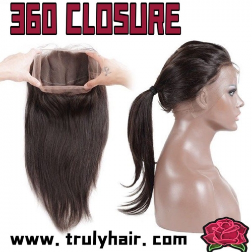 360 Lace closure natural straight