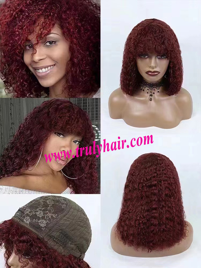 Frence curl human hair wig