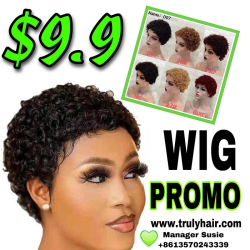 Big sell human hair wig USD 9.9 only