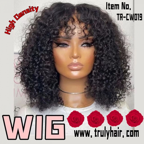 High quality 16inches customized curly lace wig CW0019