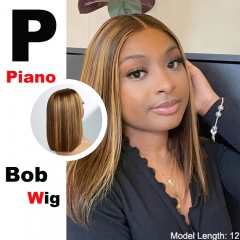 Piano Color Bob Wig 13X4 Lace Front Wig