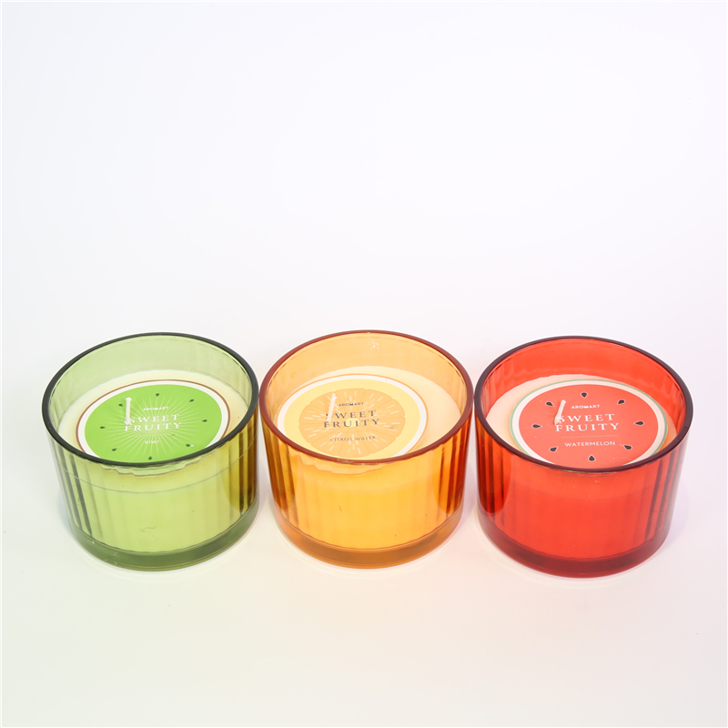 D12X8.3CMH COLORED SCENTED GLASS CANDLE