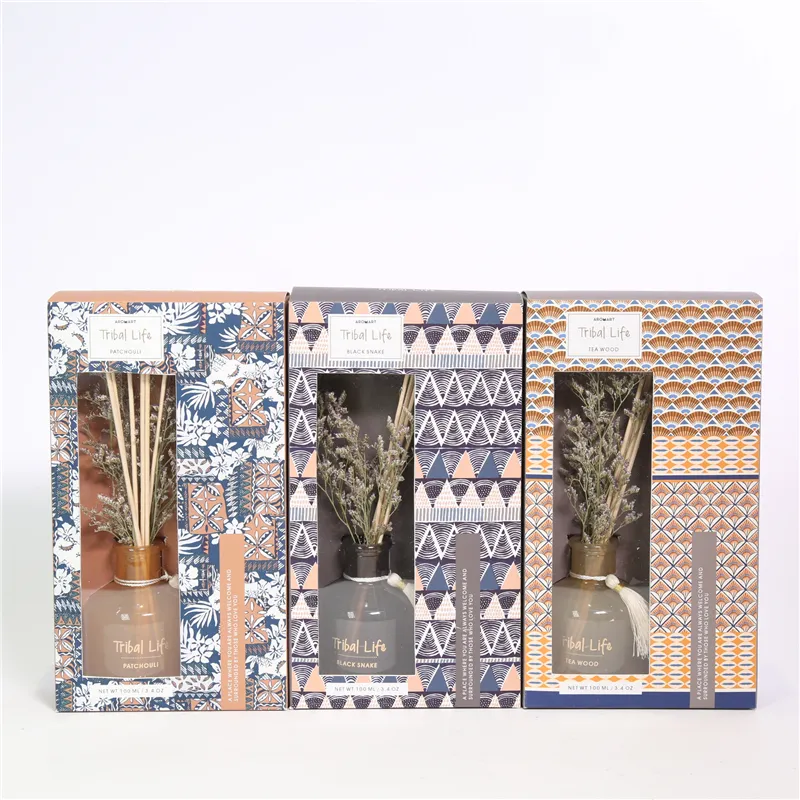 DESCRIPTION:
  D6.7X9.5CMH DECORATED DIFFUSER BOTTLE W/100ML PET DIFFUSER+FLOWER DECO+6PCS RATTANCOLOR/SCENT  1)TERRACOTTA/PATCHOULI；2)WARM GREYCOOL /TEA WOOD；3)GREY /BLACK SNAKE