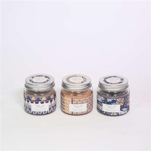 D6.3X6.5CMH PAPER WRAPPED SCENTED TIN CANDLE