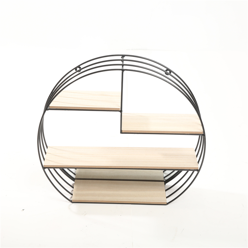 DESCRIPTION:
  40.7X10X36CM ROUND METAL WALL SHELF  COLOR  BLACK