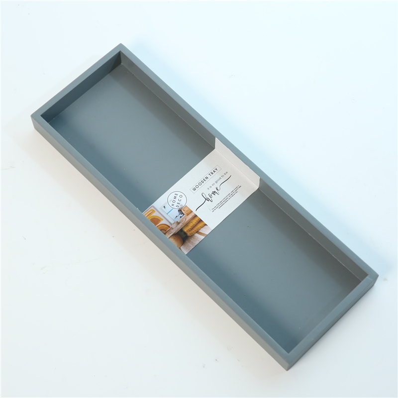 DESCRIPTION:
  40X14X3CM WOODEN TRAY  COLOR  GREY