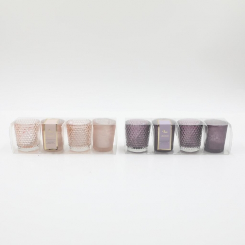 4PK GLASS CANDLE HOLDER